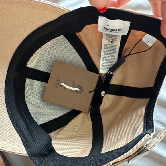 $390 NEW NWT Burberry Horseferry Motif Baseball Cap hat M soft fawn main image 6